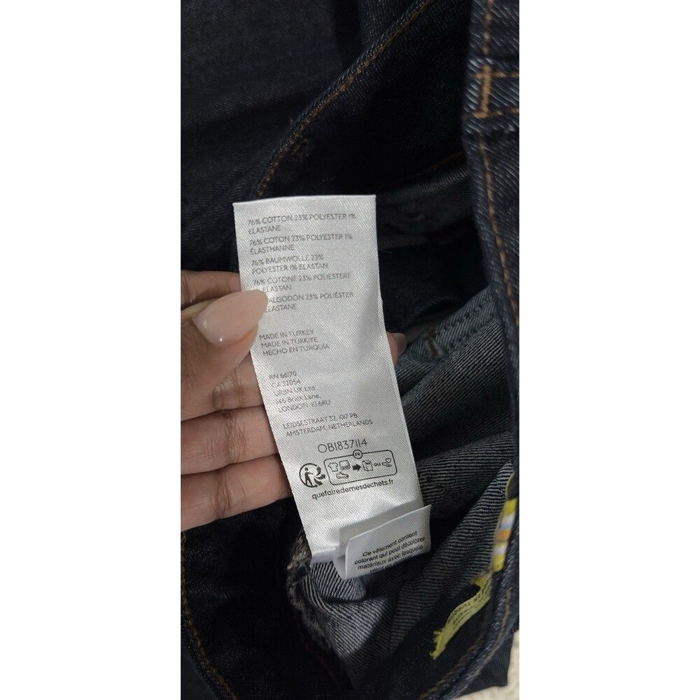 Maeve Anthropologie High Rise Flare Jeans Dark Wash Front Patch Pocket Sz 28 - Picture 9 of 9